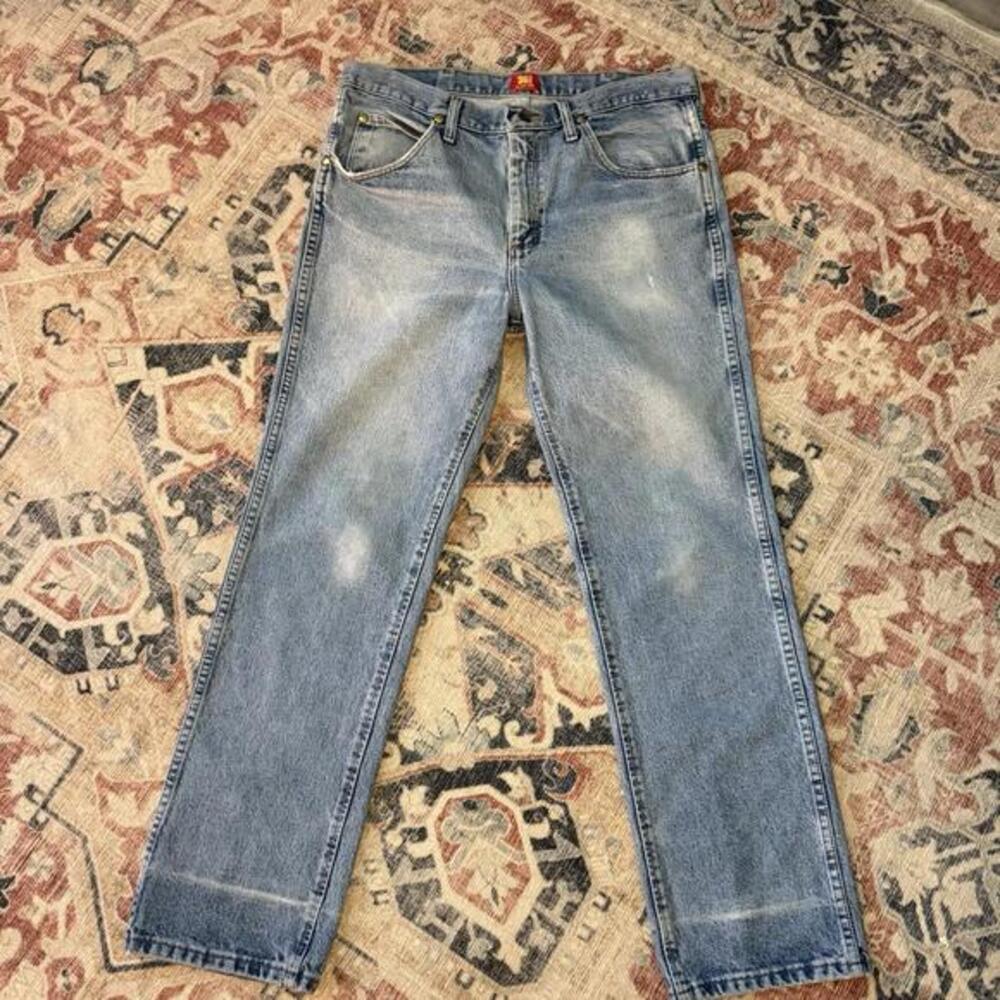 Wrangler 36MWZ Slim Fit 36MWZDS Blue 100% Cotton‎ Denim Jeans Mens 34x30
